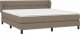 vidaXL vidaXL Łóżko kontynentalne z materacem, taupe, tkanina, 180x200 cm 3