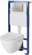 Zestaw podtynkowy Cersanit SET B606 TECH LINE OPTI, miska zawieszana MILLE PLUS CleanOn, deska duroplastowa, przycisk OPTI A1 chrom błyszczący (S701-635) 1