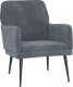 vidaXL vidaXL Fotel, ciemnoszary, 62x79x79 cm, obity aksamitem 1