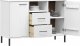 vidaXL Komoda OSLO, metalowe nóżki, biała, 113x40x77 cm, lite drewno 2
