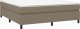 vidaXL vidaXL Łóżko kontynentalne z materacem, taupe, tkanina, 160x200 cm 3