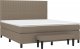 vidaXL vidaXL Łóżko kontynentalne z materacem, taupe, tkanina, 160x200 cm 3