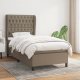 vidaXL vidaXL Łóżko kontynentalne z materacem, taupe, tkanina, 90x190 cm 1