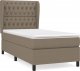 vidaXL vidaXL Łóżko kontynentalne z materacem, taupe, tkanina, 90x190 cm 2