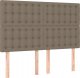 vidaXL vidaXL Łóżko kontynentalne z materacem, taupe, tkanina, 140x200 cm 6