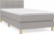 vidaXL vidaXL Łóżko kontynentalne z materacem, jasnoszare, tkanina, 90x190 cm 2