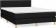 vidaXL vidaXL Łóżko kontynentalne z materacem, czarne, tkanina, 140x190 cm 2