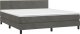 vidaXL vidaXL Łóżko kontynentalne z materacem i LED, szary aksamit, 180x200cm 4