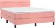vidaXL vidaXL Łóżko kontynentalne z materacem i LED, różowy aksamit 140x190cm 3