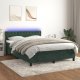 vidaXL vidaXL Łóżko kontynentalne z materacem i LED zielony aksamit 140x190cm 1