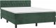 vidaXL vidaXL Łóżko kontynentalne z materacem i LED zielony aksamit 140x200cm 3