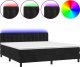 vidaXL vidaXL Łóżko kontynentalne z materacem i LED, czarny aksamit 160x200cm 2