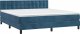 vidaXL vidaXL Łóżko kontynentalne, materac i LED, niebieski aksamit 160x200cm 3