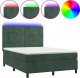 vidaXL vidaXL Łóżko kontynentalne z materacem i LED zielony aksamit 140x200cm 2