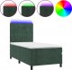 vidaXL vidaXL Łóżko kontynentalne z materacem i LED zielony aksamit 100x200cm 2
