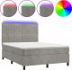 vidaXL vidaXL Łóżko kontynentalne z materacem, jasnoszare, 140x190cm, aksamit 2