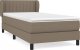 vidaXL vidaXL Łóżko kontynentalne z materacem, taupe, tkanina, 90x190 cm 2