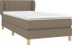 vidaXL vidaXL Łóżko kontynentalne z materacem, taupe, tkanina, 80x200 cm 3
