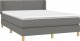 vidaXL vidaXL Łóżko kontynentalne z materacem, ciemnoszara tkanina 140x190 cm 3
