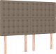 vidaXL vidaXL Łóżko kontynentalne z materacem, taupe, tkanina, 140x190 cm 6