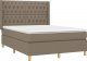 vidaXL vidaXL Łóżko kontynentalne z materacem, taupe, tkanina, 140x190 cm 3