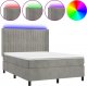 vidaXL vidaXL Łóżko kontynentalne z materacem, jasnoszare, 140x190cm, aksamit 2