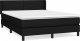 vidaXL vidaXL Łóżko kontynentalne z materacem, czarne, tkanina, 140x190 cm 2