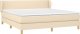vidaXL vidaXL Łóżko kontynentalne z materacem, kremowe, tkanina, 180x200 cm 3