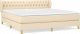 vidaXL vidaXL Łóżko kontynentalne z materacem, kremowe, tkanina, 180x200 cm 2