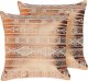 Beliani 2 Bawełniane Poduszki Dekoracyjne W Geometryczny Wzór 50 X 50 Cm Miedziane Oujda! 1
