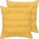 Beliani 2 poduszki dekoracyjne z frędzlami 45 x 45 cm żółte AGASTACHE! 1