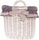 WickerPL Doniczka z uszami wybielana okrągły kosz z obszyciem 25 H23 28 H28 cm 2