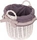 WickerPL Doniczka z uszami wybielana okrągły kosz z obszyciem 25 H23 28 H28 cm 4