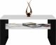 Topeshop STOLIK KAWOWY Z PÓŁKĄ ŁAWA MODERN 1P BIEL CZERŃ 4