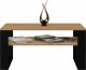 Topeshop STOLIK KAWOWY Z PÓŁKĄ ŁAWA MODERN 1P DĄB ARTISAN CZERŃ 3
