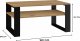 Topeshop STOLIK KAWOWY Z PÓŁKĄ ŁAWA MODERN 1P DĄB ARTISAN CZERŃ 5
