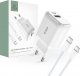 Ładowarka Tech-Protect Ładowarka sieciowa Tech-protect C20W 2-port Network Charger PD 20W QC 3.0 + USB-C Cable White 1