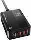 Ładowarka 4kom.pl Ładowarka sieciowa uniwersalna 2x USB 2x USB-C 65W Power Delivery PD QC 3.0 czarna 1