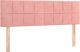 vidaXL vidaXL Łóżko kontynentalne z materacem i LED, różowy aksamit 140x190cm 7