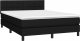 vidaXL Łóżko kontynentalne z materacem, czarne, tkanina 140x200 cm 3