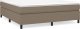 vidaXL vidaXL Łóżko kontynentalne z materacem, taupe, tkanina, 180x200 cm 2