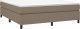 vidaXL vidaXL Łóżko kontynentalne z materacem, taupe, tkanina, 180x200 cm 3