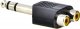 Adapter AV SwiatKabli Przejściówka / adapter stereo JACK 6,3mm męski na 2x RCA Chinch żeński 1