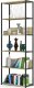 Fabryka Mebli Akord Regał loftowy metalowy 70 cm - czarny-dąb artisan - 6 półek 1