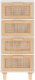 vidaXL Szafka, biała, 40x30x90 cm, lita sosna i naturalny rattan 4