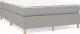 vidaXL Łóżko kontynentalne, jasnoszare, obite tkaniną, 140x200 cm 2
