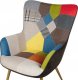 Beliani Fotel Z Podnóżkiem Patchwork Wielokolorowy Vejle! Lumarko! 7