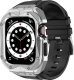 Kingxbar Kingxbar CYF140 2w1 pancerne etui Apple Watch SE, 6, 5, 4 (44 mm) ze stali nierdzewnej z paskiem srebrne 1