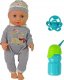 LeanToys Lalka Bobas Siusia Dźwięk Smoczek Butelka Szara Piżama 2