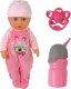 LeanToys Lalka Bobas Siusia Dźwięk Smoczek Butelka Różowa Piżama 2
